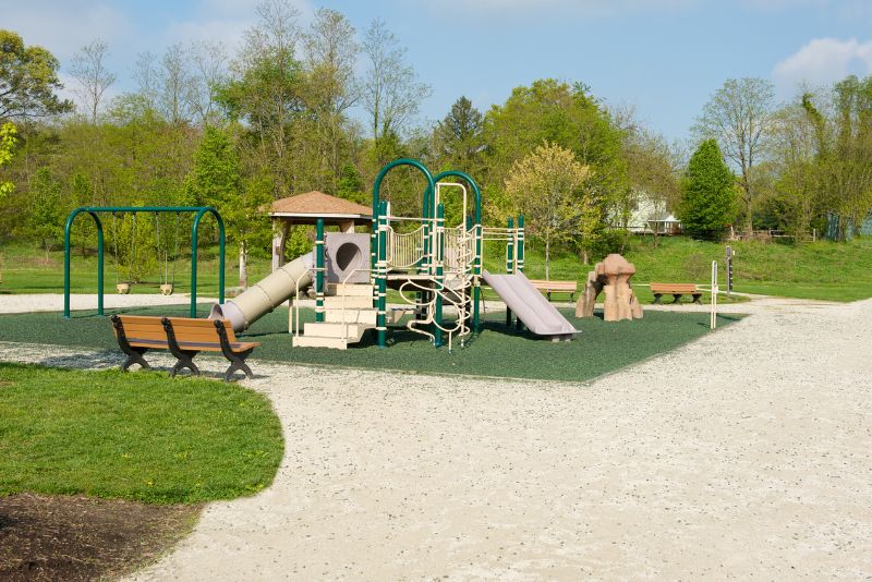 playground with synthetic grass